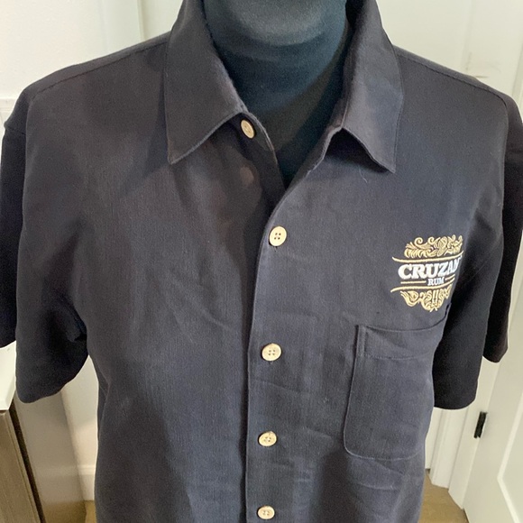 Devon & Jones BLACK BEAUTY BARTENDER / RUM Button Down Textured SHIRT |Size L - Picture 3 of 11